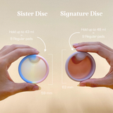 menstrual disc size comparision vvomen